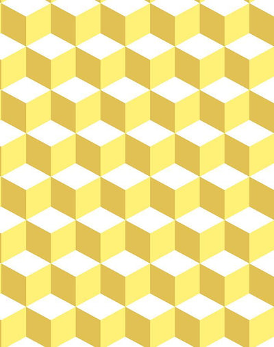 'Ice Cubist' Wallpaper by Wallshoppe - Yellow