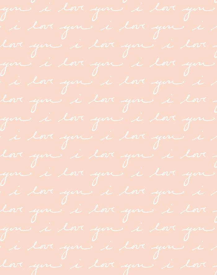 'I Love You' Wallpaper by Sugar Paper - Pink