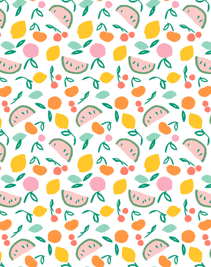 'Island Fruits' Wallpaper by Tea Collection - Melon Green