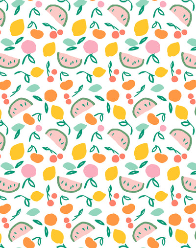 'Island Fruits' Wallpaper by Tea Collection - Melon Green