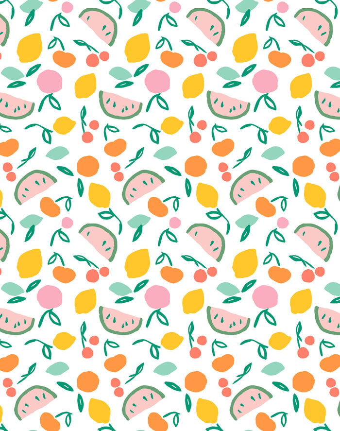 'Island Fruits' Wallpaper by Tea Collection - Melon Green