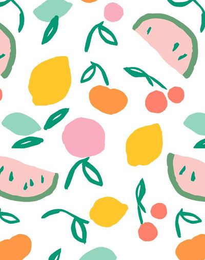 'Island Fruits' Wallpaper by Tea Collection - Melon Green