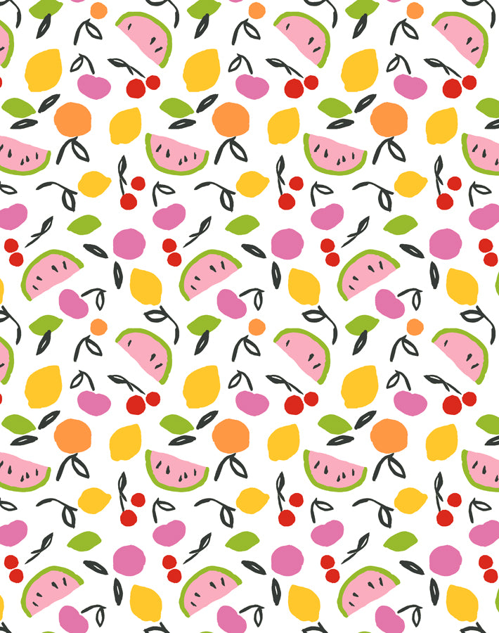 'Island Fruits' Wallpaper by Tea Collection - Raspberry Lime