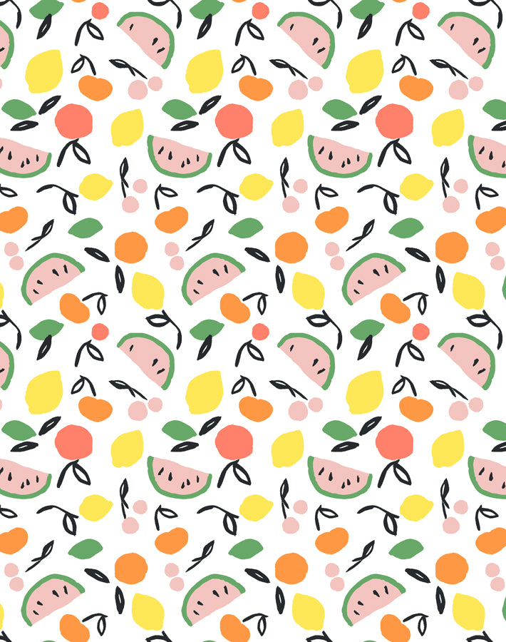 'Island Fruits' Wallpaper by Tea Collection - White