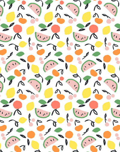 'Island Fruits' Wallpaper by Tea Collection - White
