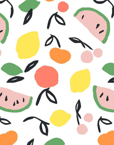 'Island Fruits' Wallpaper by Tea Collection - White