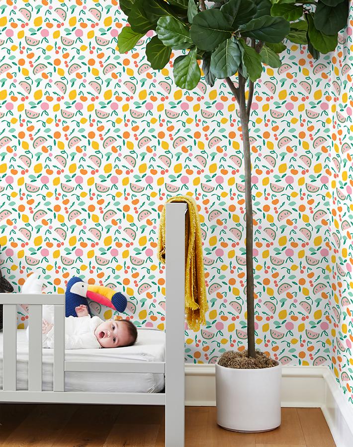 'Island Fruits' Wallpaper by Tea Collection - Melon Green