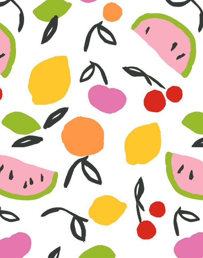 'Island Fruits' Wallpaper by Tea Collection - Raspberry Lime