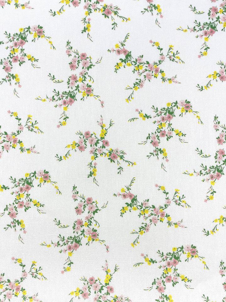 fabric by the yard jolene lemon pink on linen