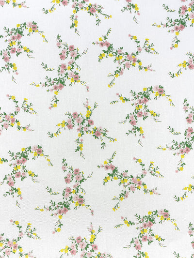 fabric by the yard jolene lemon pink on linen