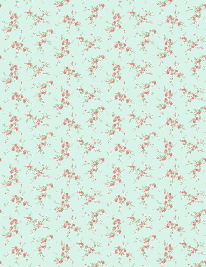 Jolene' Wallpaper by Wallshoppe - Mint With Pink