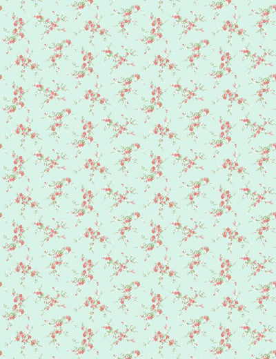 'Jolene' Wallpaper by Wallshoppe - Mint With Pink