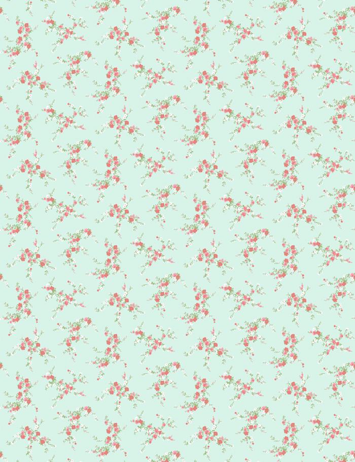 'Jolene' Wallpaper by Wallshoppe - Mint With Pink