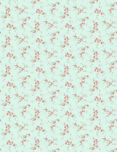 'Jolene' Wallpaper by Wallshoppe - Mint With Pink