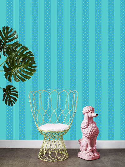 'Just Ken Stripe' Wallpaper by Barbie™ - Lapis / Blue