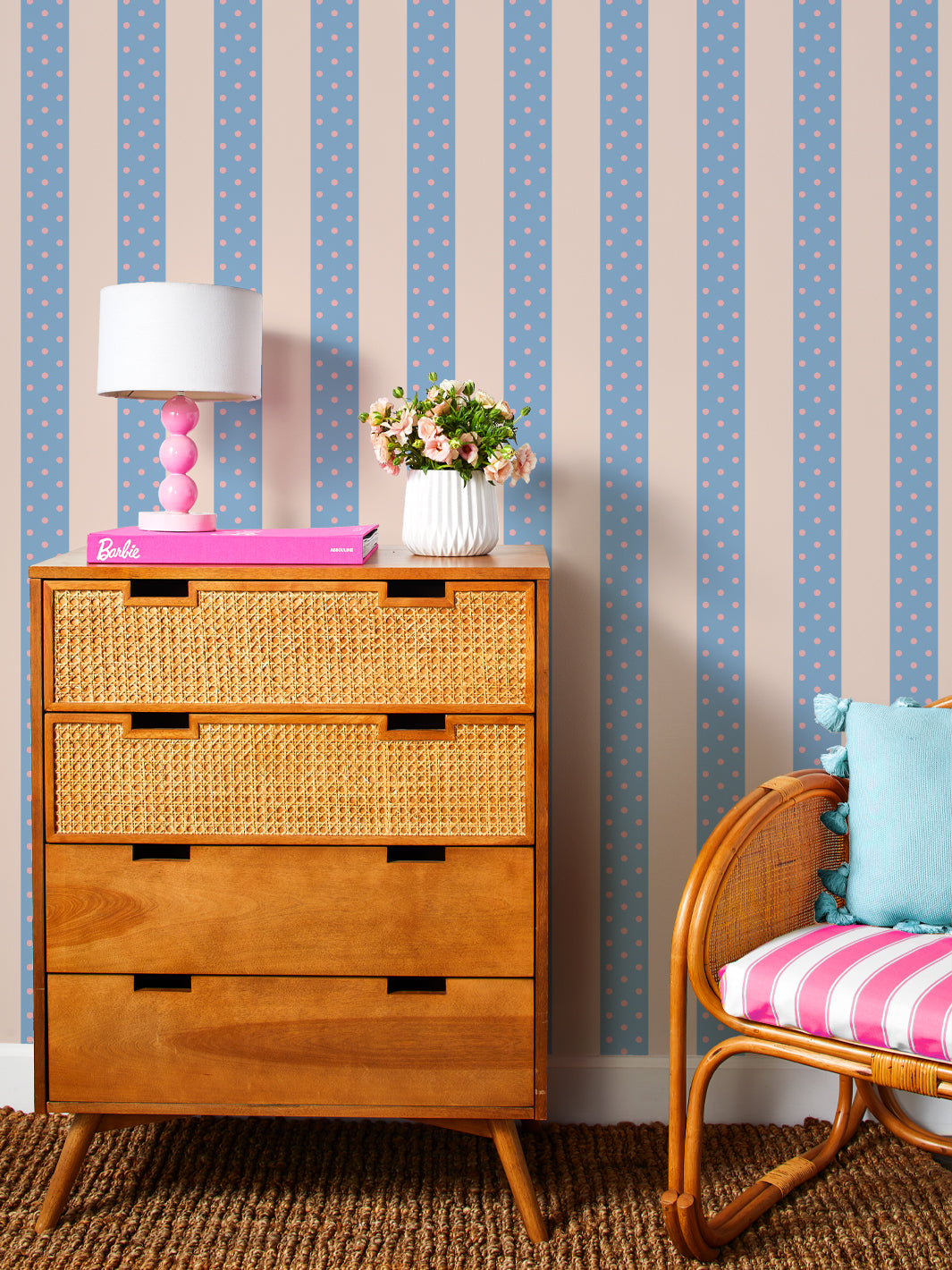 just-ken-stripe-wallpaper-by-barbie-peach-cornflower