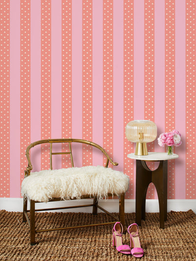 'Just Ken Stripe' Wallpaper by Barbie™ - Watermelon / Pink