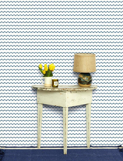 'Kezmoh Zag' Wallpaper by Wallshoppe - Cadet Blue