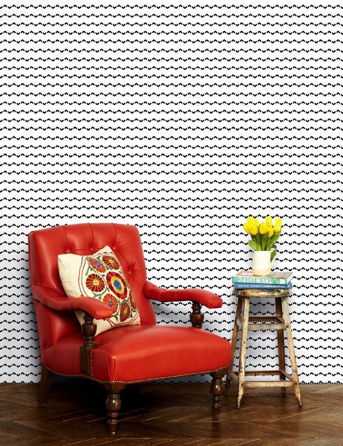 'Kezmoh Zag' Wallpaper by Wallshoppe - Onyx