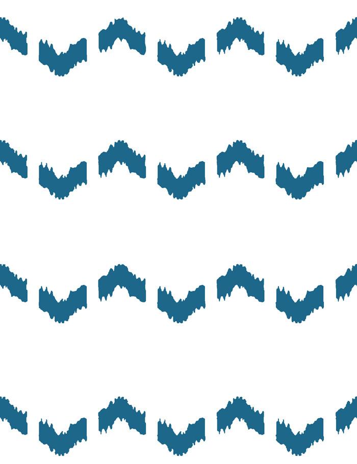 'Kezmoh Zag' Wallpaper by Wallshoppe - Cadet Blue