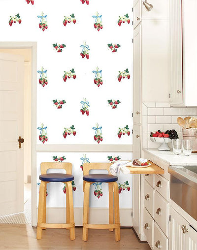 'Strawberry Is My Jam' Wallpaper by Nathan Turner - White