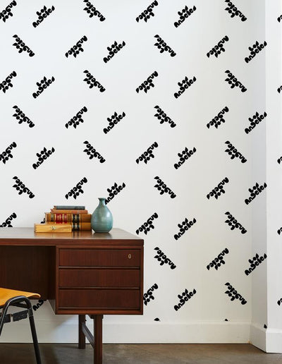 los angeles graphic wallpaper black on white