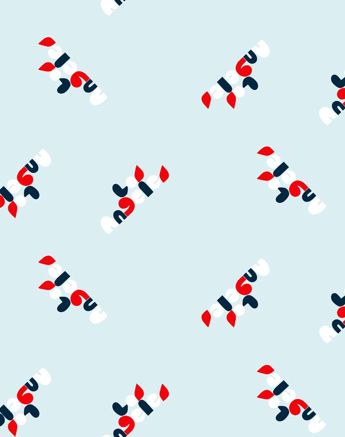 los angeles graphic wallpaper baby blue