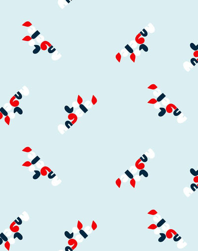 los angeles graphic wallpaper baby blue