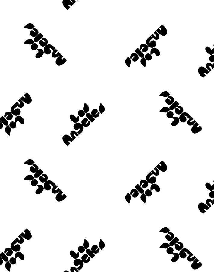 los angeles graphic wallpaper black on white