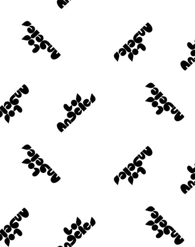 los angeles graphic wallpaper black on white
