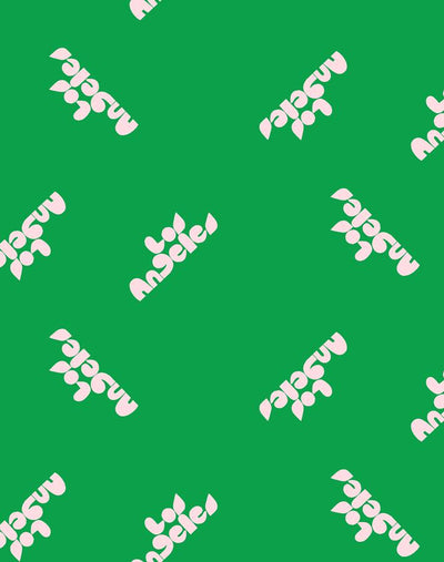 los angeles graphic wallpaper pink on green
