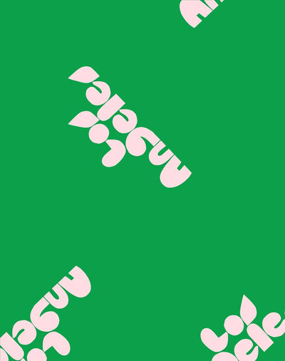 los angeles graphic wallpaper pink on green
