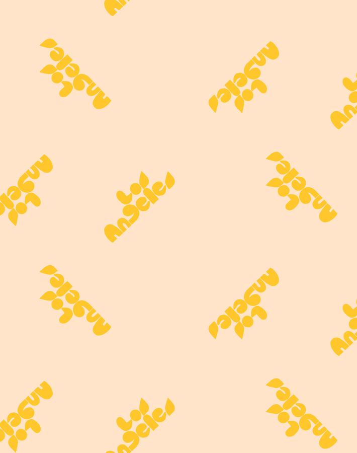 'Los Angeles' Wallpaper by Clare V. - Marigold / Peach