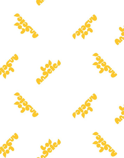 los angeles graphic wallpaper marigold on white