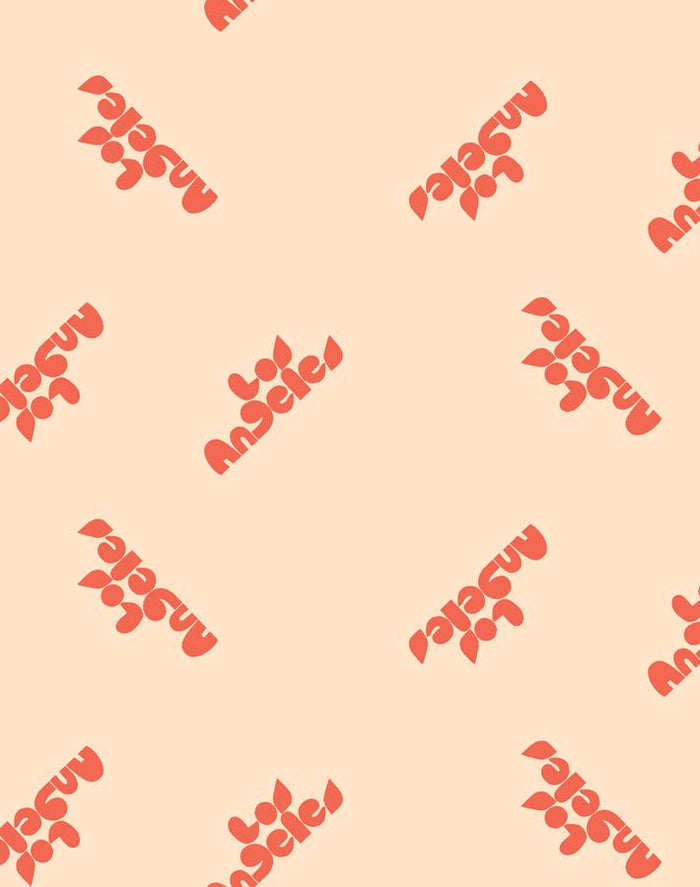 'Los Angeles' Wallpaper by Clare V. - Retro Red / Peach