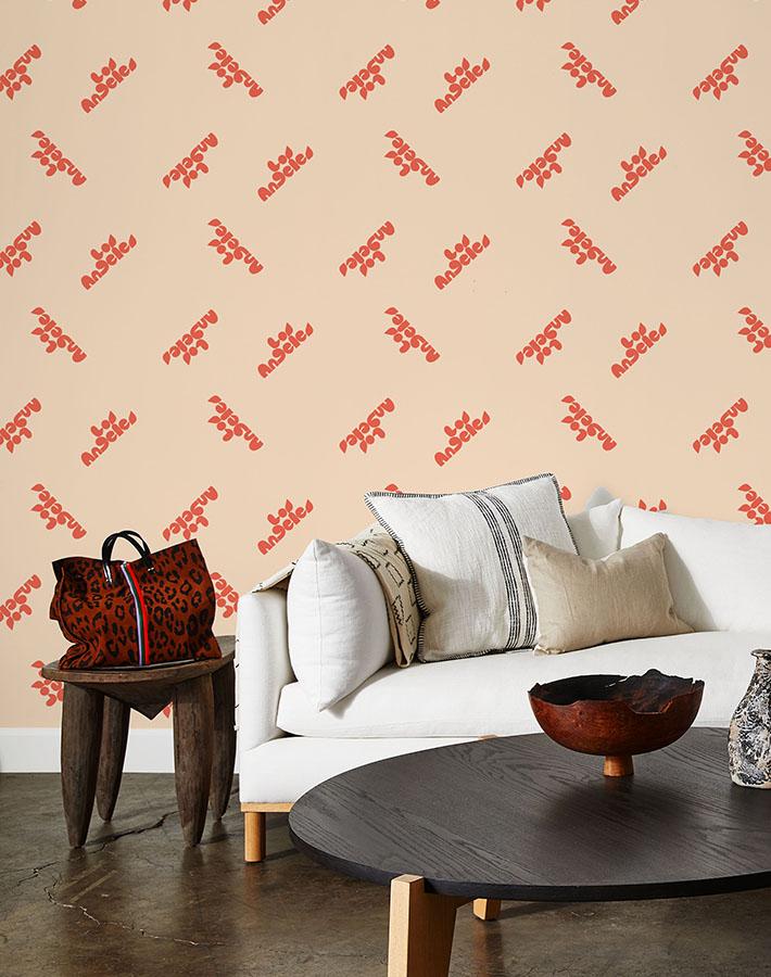 los-angeles-graphic-wallpaper-retro-red-on-peach