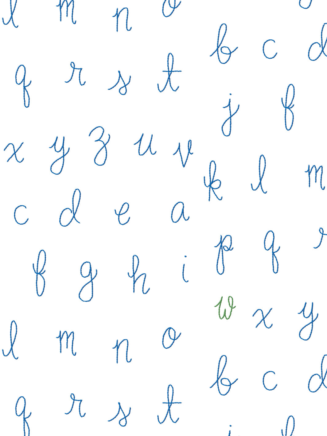 'LF Alphabet' Wallpaper by Lingua Franca - Lapis with Green Accent Letter