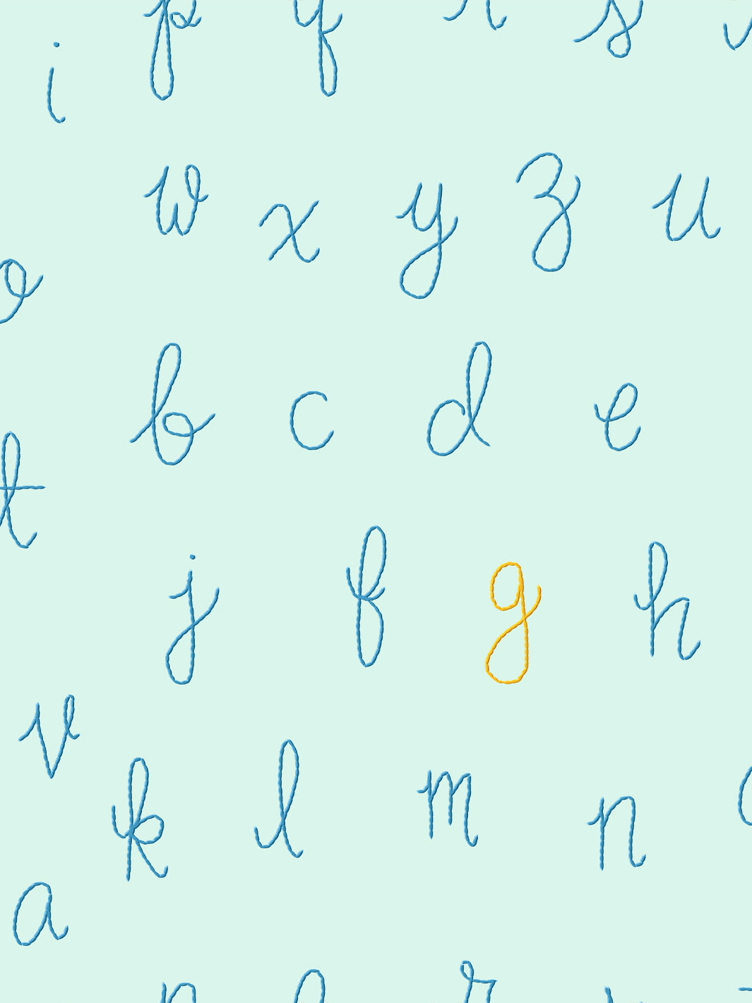 'LF Alphabet' Wallpaper by Lingua Franca - Peach with Persimmon Accent Letter