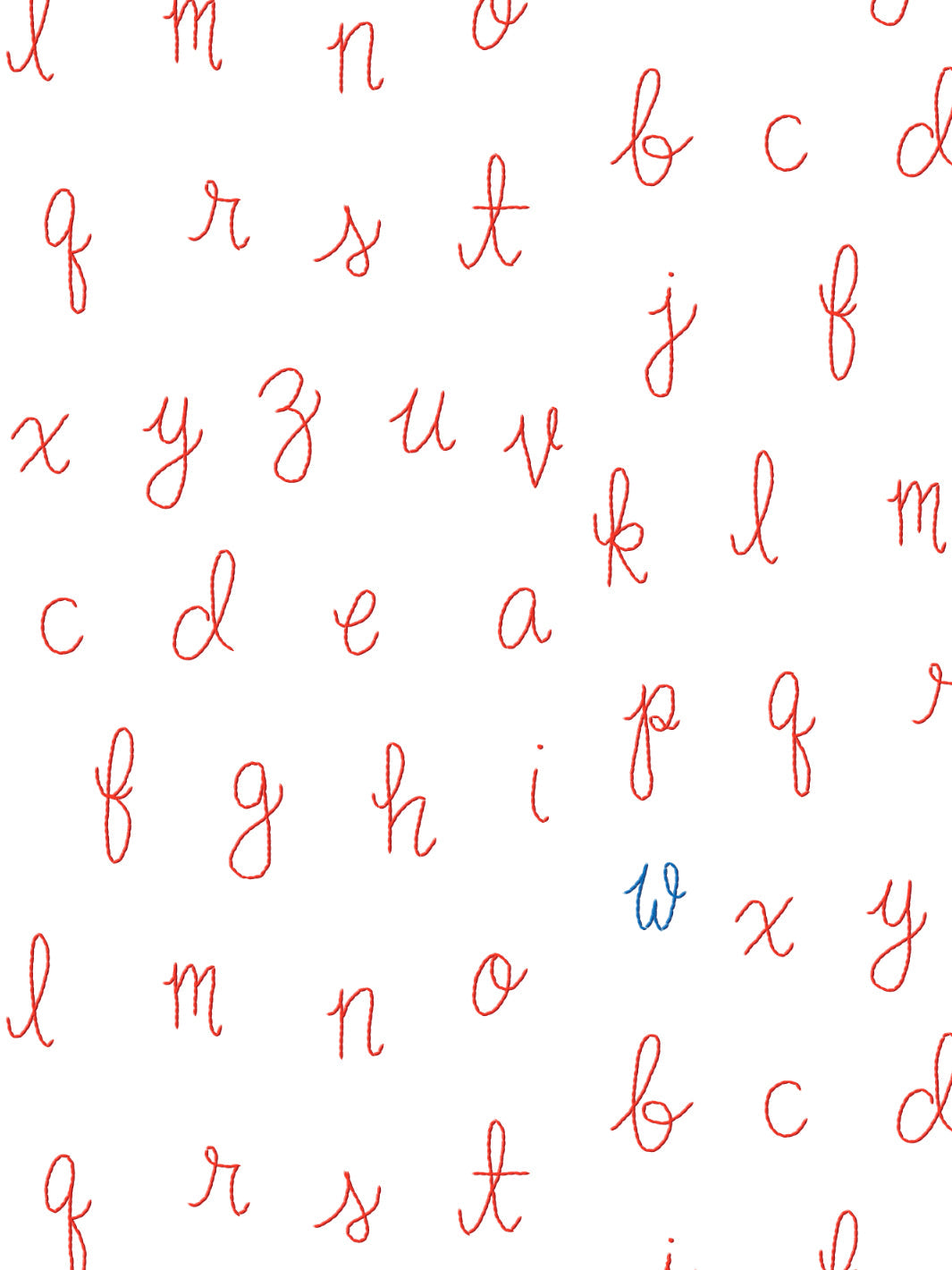 'LF Alphabet' Wallpaper by Lingua Franca - Red with Blue Accent Letter