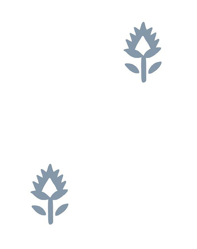 block print french blue on white
