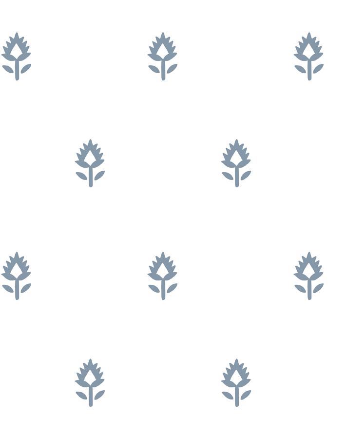 block print french blue on white
