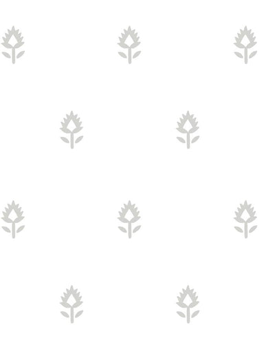 'Block Print' Wallpaper by Sugar Paper - Grey On White