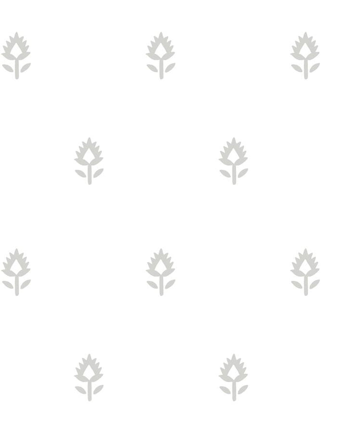 'Block Print' Wallpaper by Sugar Paper - Grey On White