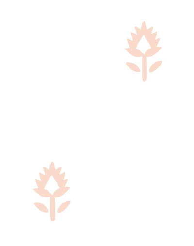 block print pink on white