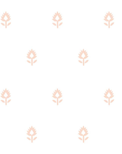 'Block Print' Wallpaper by Sugar Paper - Pink On White
