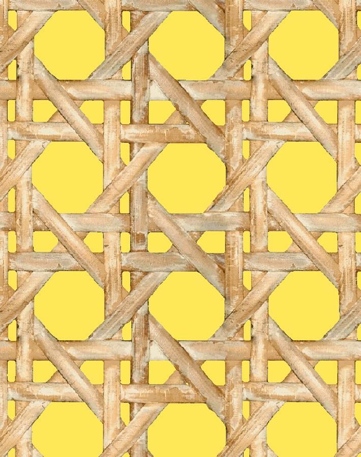 'Faux Large Caning' Wallpaper by Wallshoppe - Daffodil