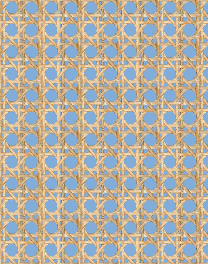 'Faux Large Caning' Wallpaper by Wallshoppe - Denim