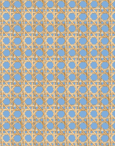 'Faux Large Caning' Wallpaper by Wallshoppe - Denim