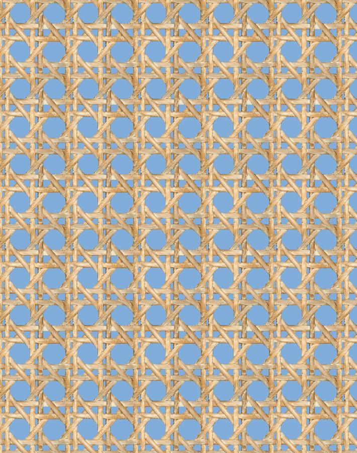 'Faux Large Caning' Wallpaper by Wallshoppe - Denim