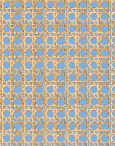 'Faux Large Caning' Wallpaper by Wallshoppe - Denim